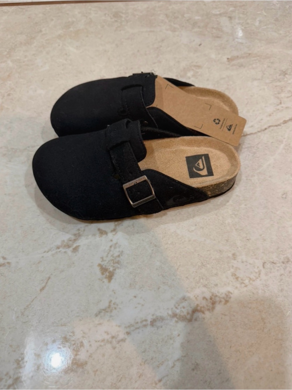 Quiksilver Kids Black Slip-On Clogs with Buckle Accent